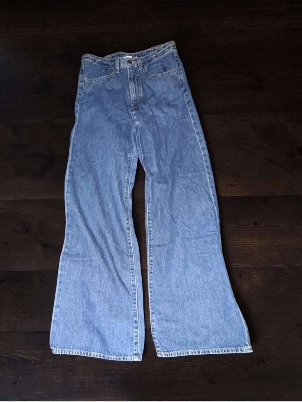 LEVI’S RIBCAGE WIDE LEG BRAIDED WAISTBAND ULTRA HIGH RISE JEANS SIZE 27